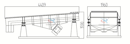 1540型直線振動(dòng)篩外形尺寸圖